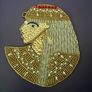 Elegant Gold and Silver Beaded sequin/bead patch